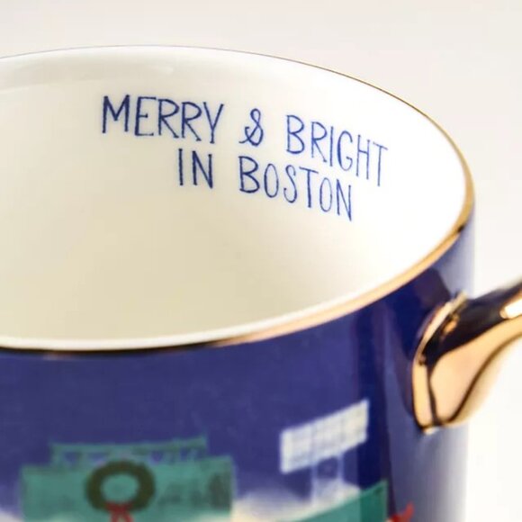 Anthropologie Holiday in the City Mug BOSTON 2025 Stoneware 13 oz New - Picture 2 of 4